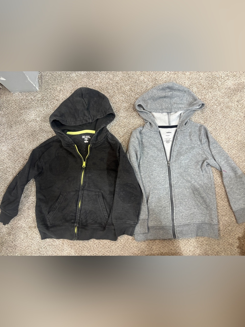 Lot of little boy Zip-Up Hooded Sweatshirt size 5 black and grey